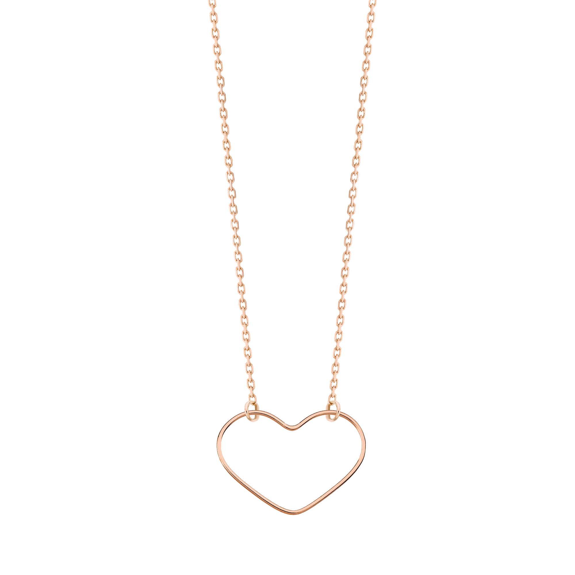Lyst - Vanrycke Heart Outline Necklace In Pink Gold in Metallic