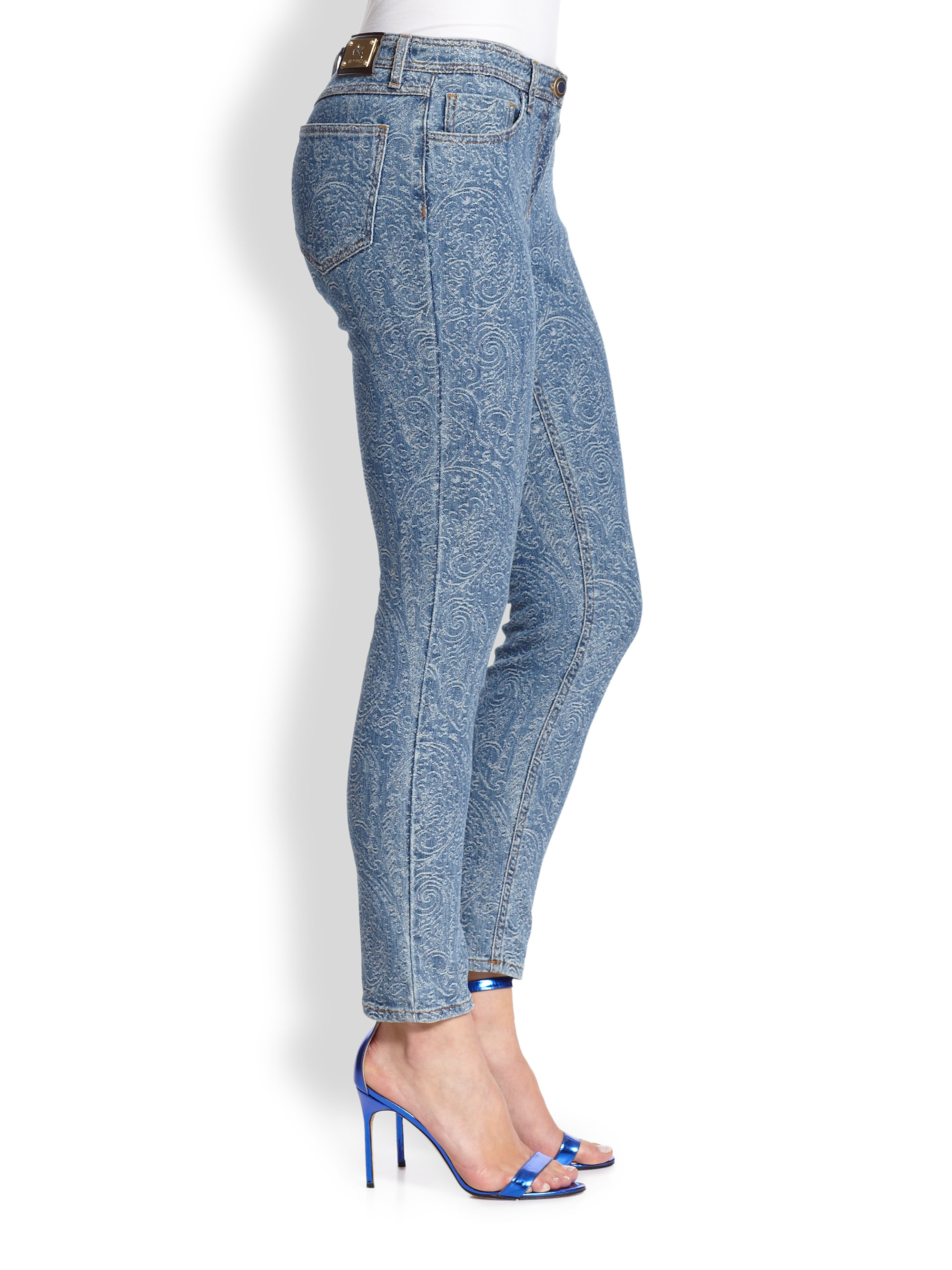 paisley skinny jeans