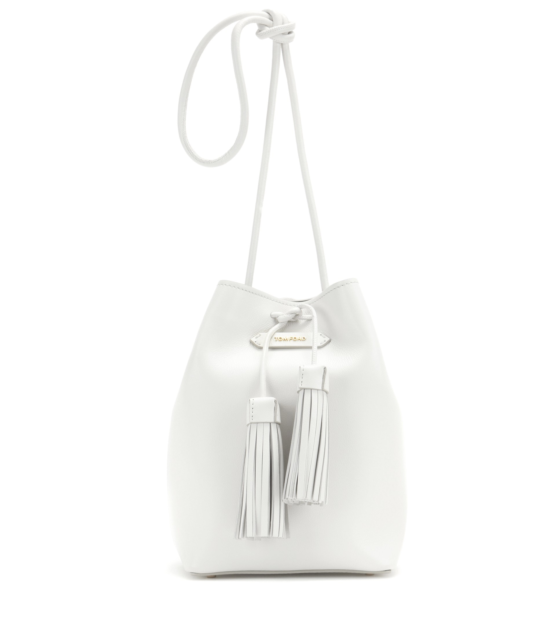 Lyst Tom Ford Bucket Small Leather Bag In White Gallery