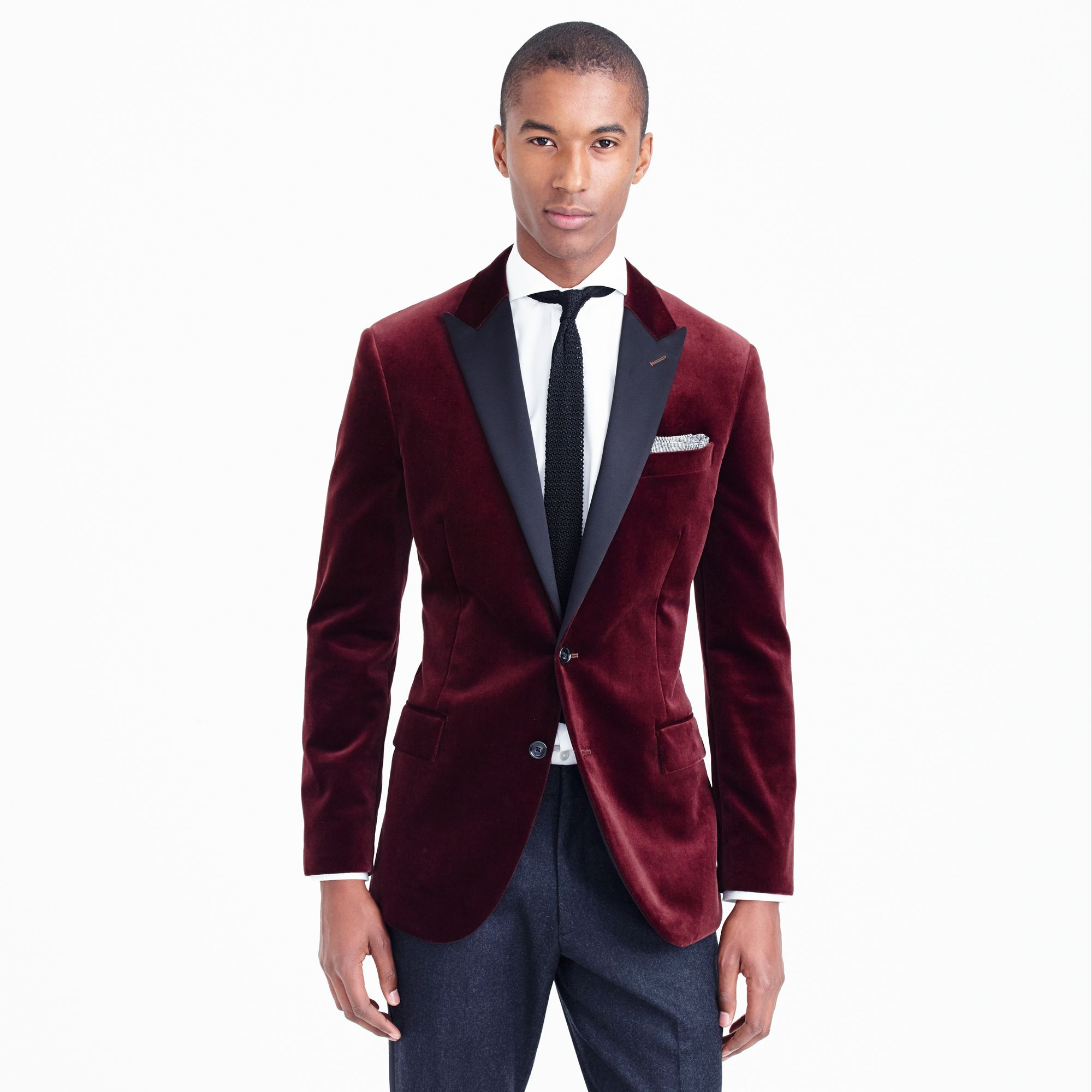 J.crew Ludlow Sportcoat in Velvet with Contrast Peak Lapel in Red for ...