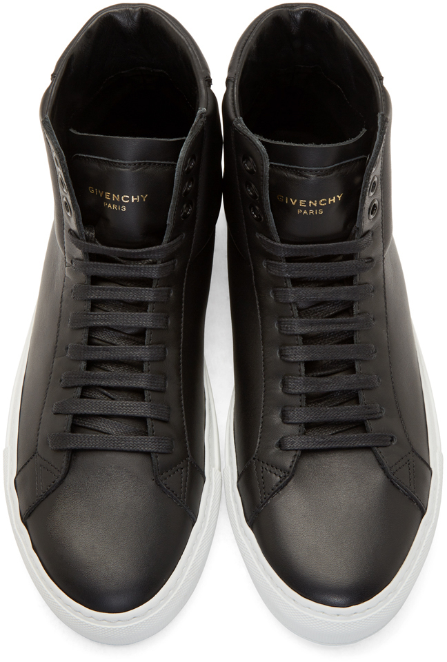 Lyst - Givenchy Codification Leather High-Top Sneakers in Black for Men