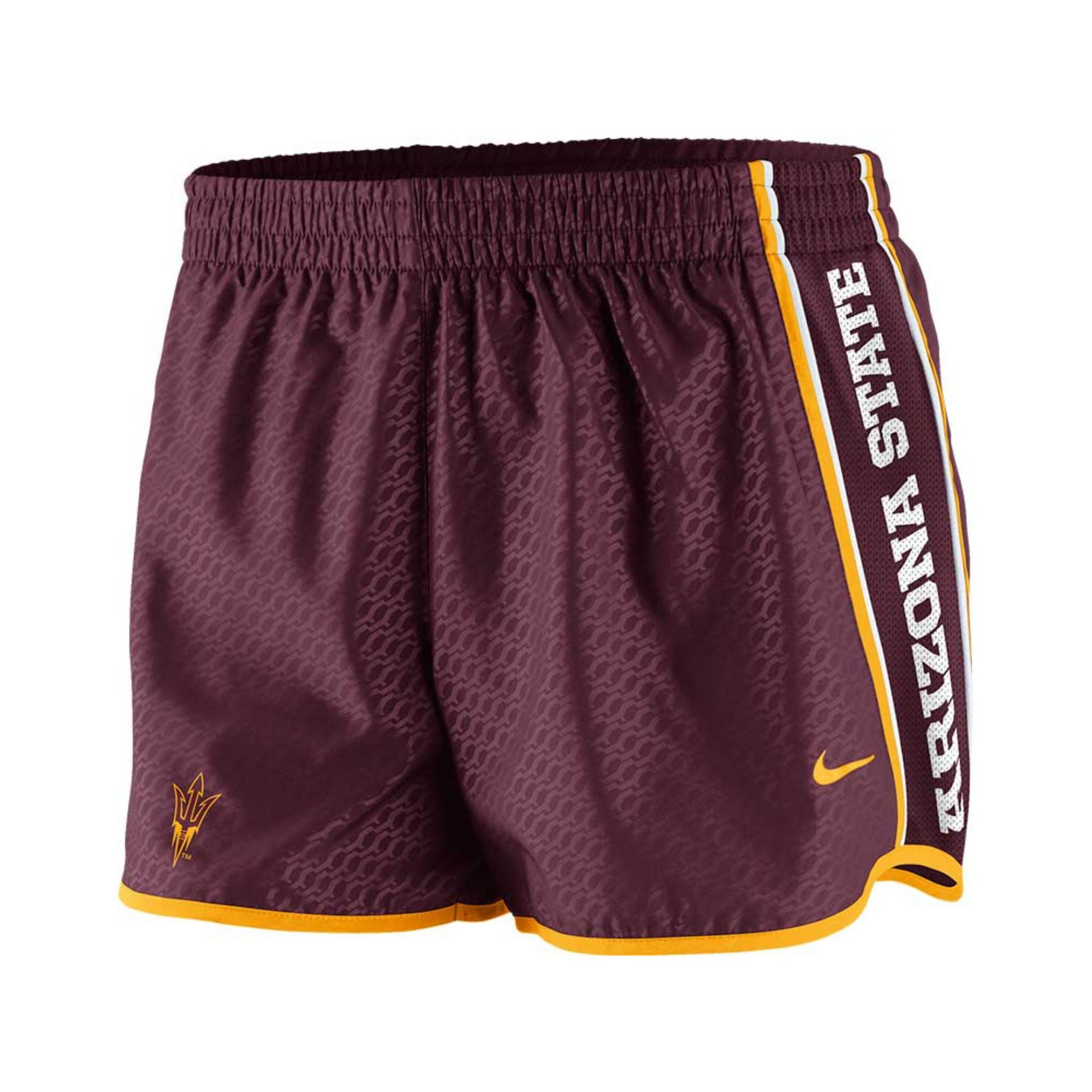 Nike Womens Arizona State Sun Devils Drifit Pacer Shorts in Red (Maroon ...