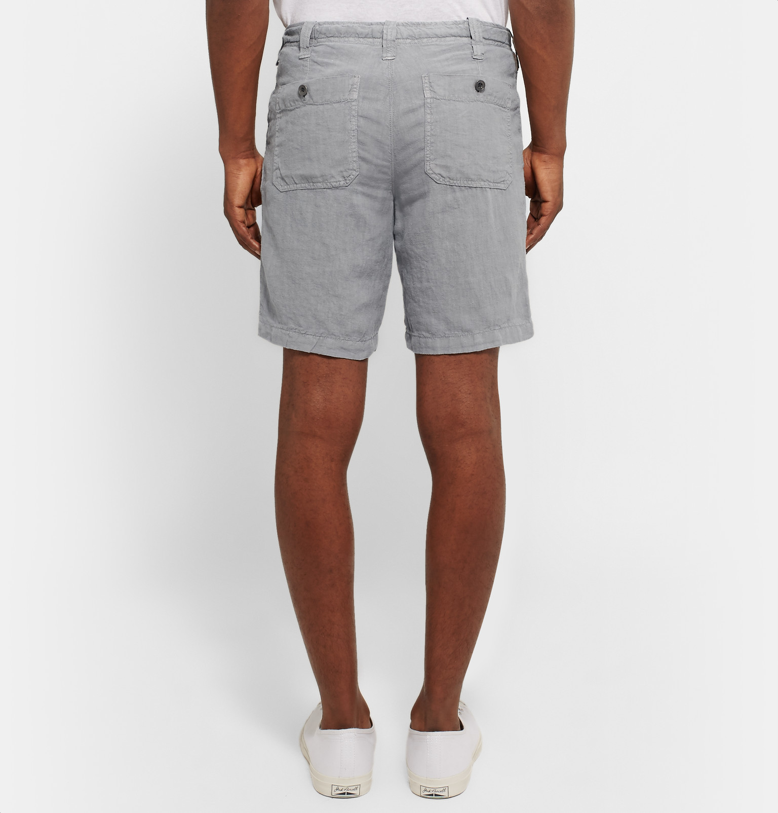 Lyst Hartford Slimfit Linen Shorts in Gray for Men