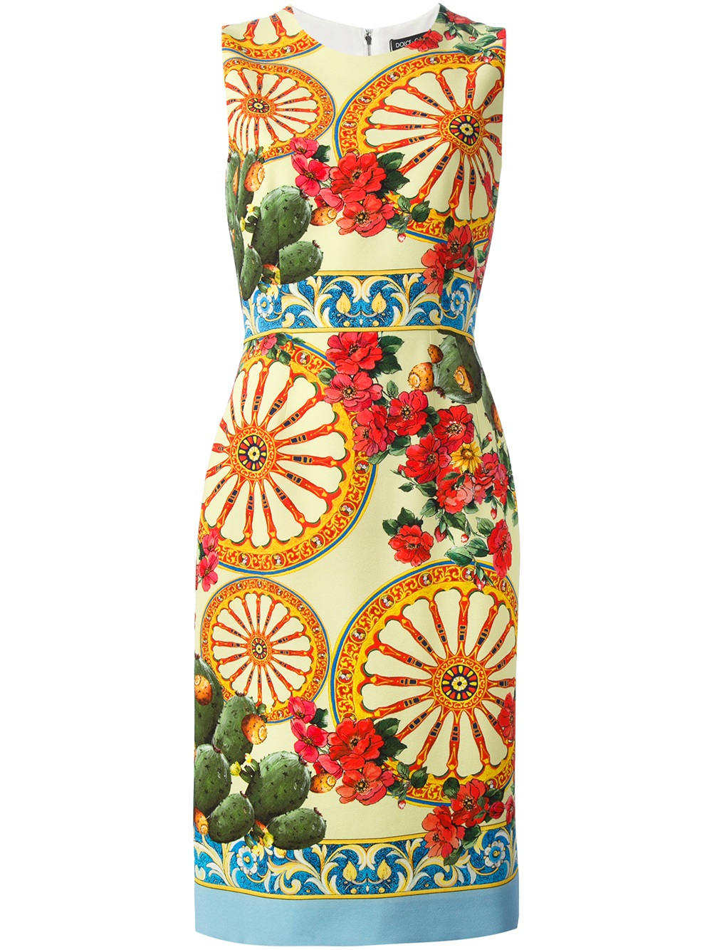 Lyst - Dolce & gabbana Foulard Print Dress in Orange