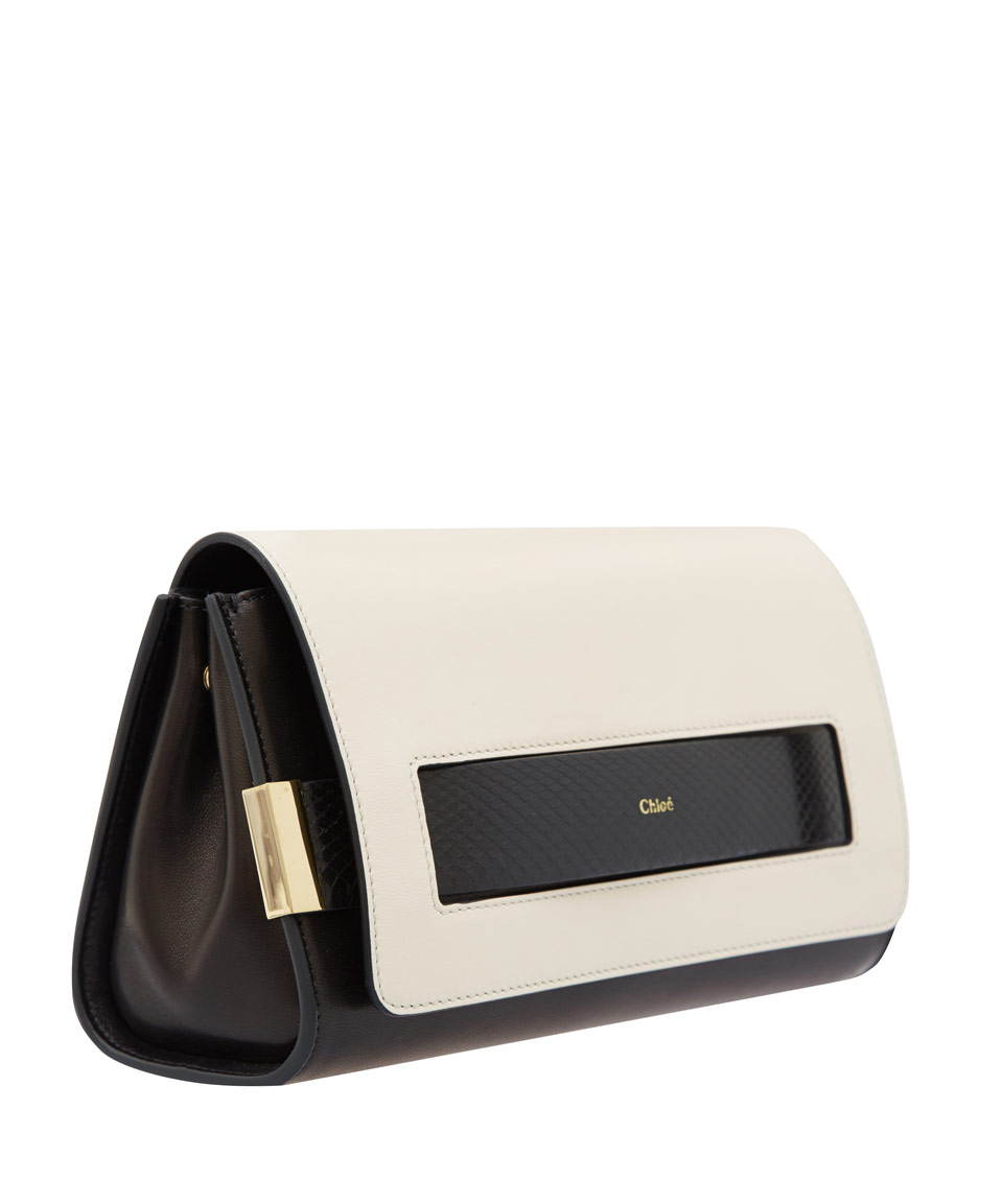 Lyst Chloé Black And White Elle Clutch Bag In Gallery