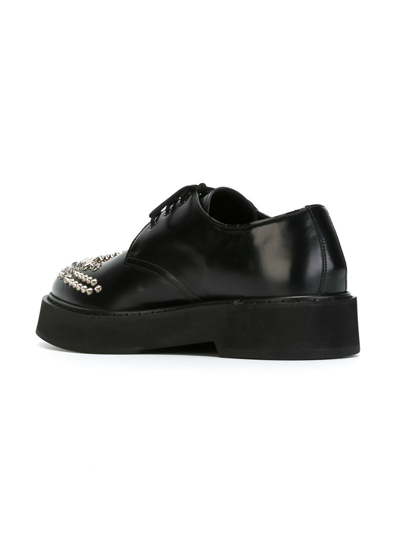 Lyst - Alexander Mcqueen Studded Lace-up Shoes in Black for Men