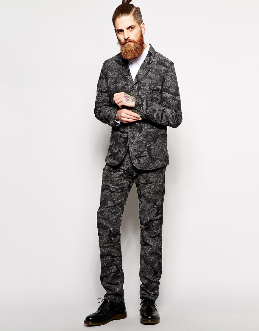 Edwin Simple Post Blazer Slim Fit Japanese Camo in Gray for Men | Lyst