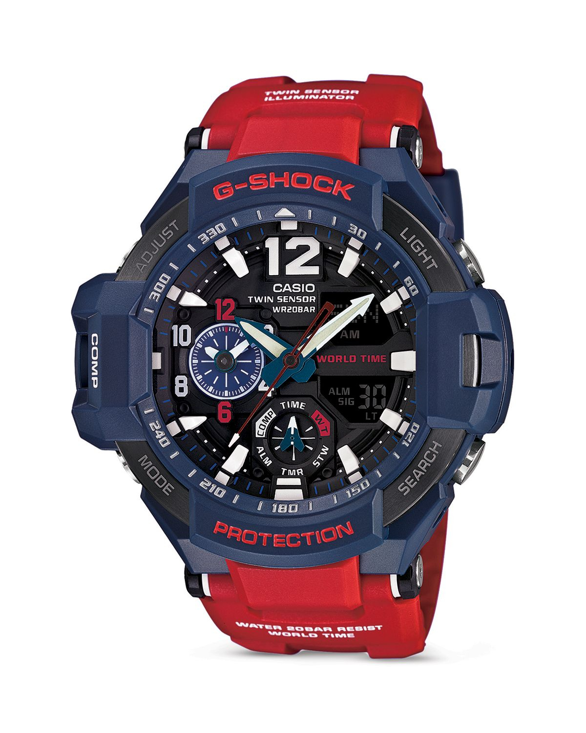 g shock blue red