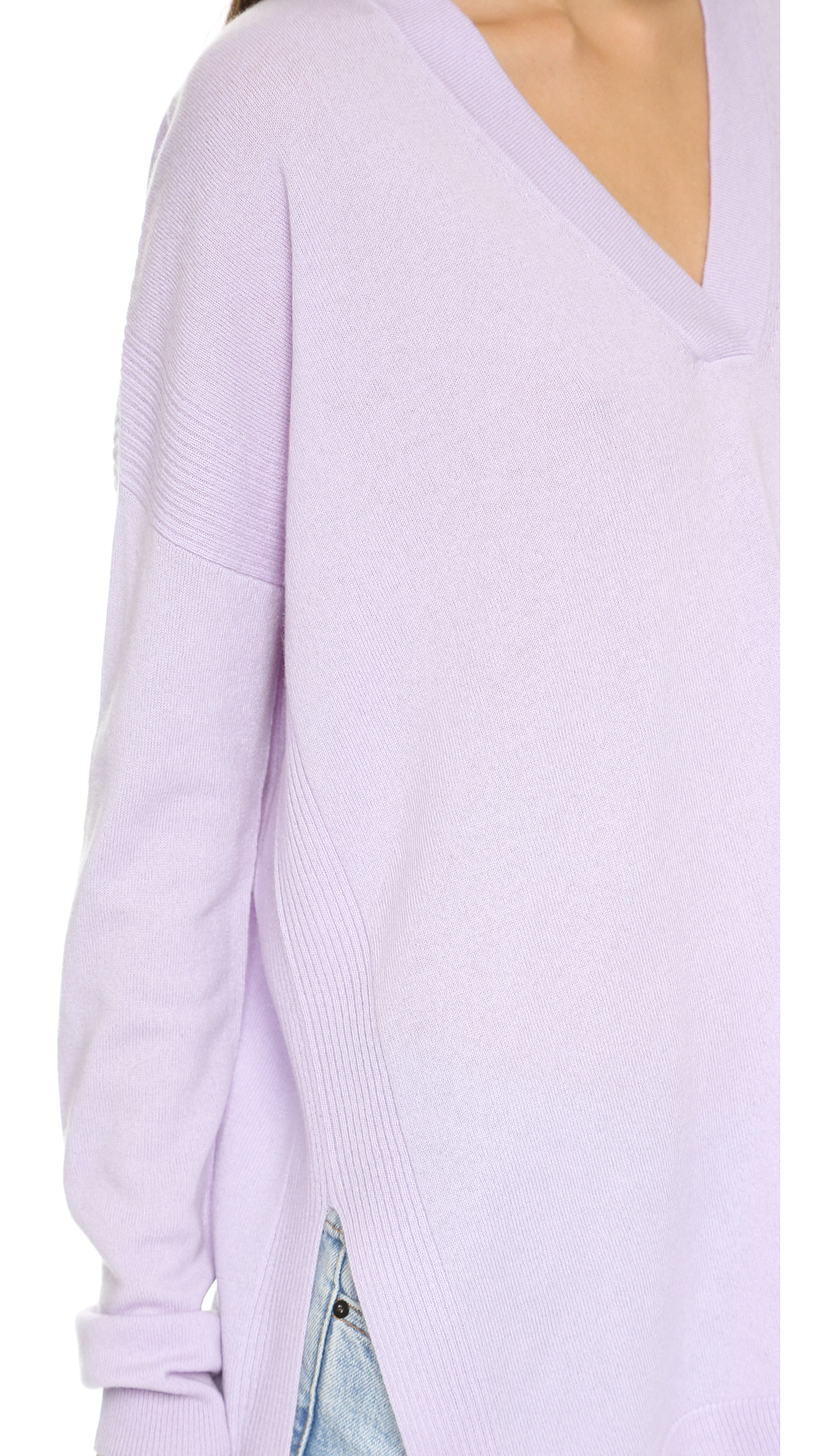 Vince Cashmere V Neck Sweater in Purple | Lyst