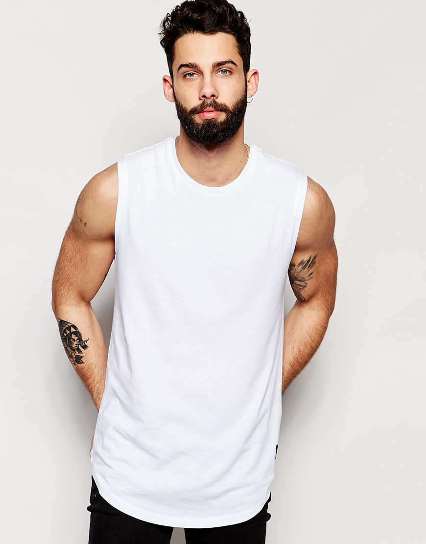 Lyst - Only & Sons Longline Sleeveless T-shirt in White for Men