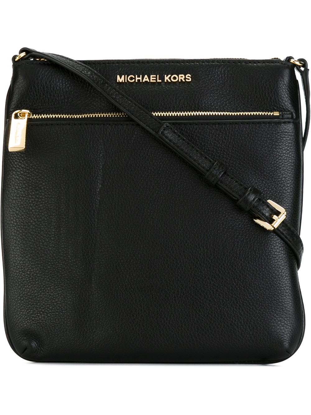 Michael michael kors Logo Plaque Crossbody Bag in Black | Lyst