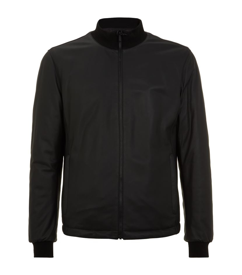 Z zegna Reversible Leather Bomber Jacket in Black for Men | Lyst