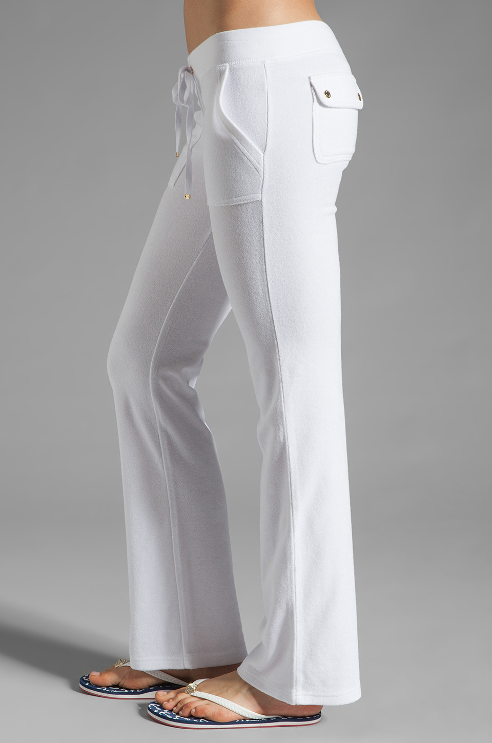 Juicy couture Terry Snap Pocket Pant in White Lyst