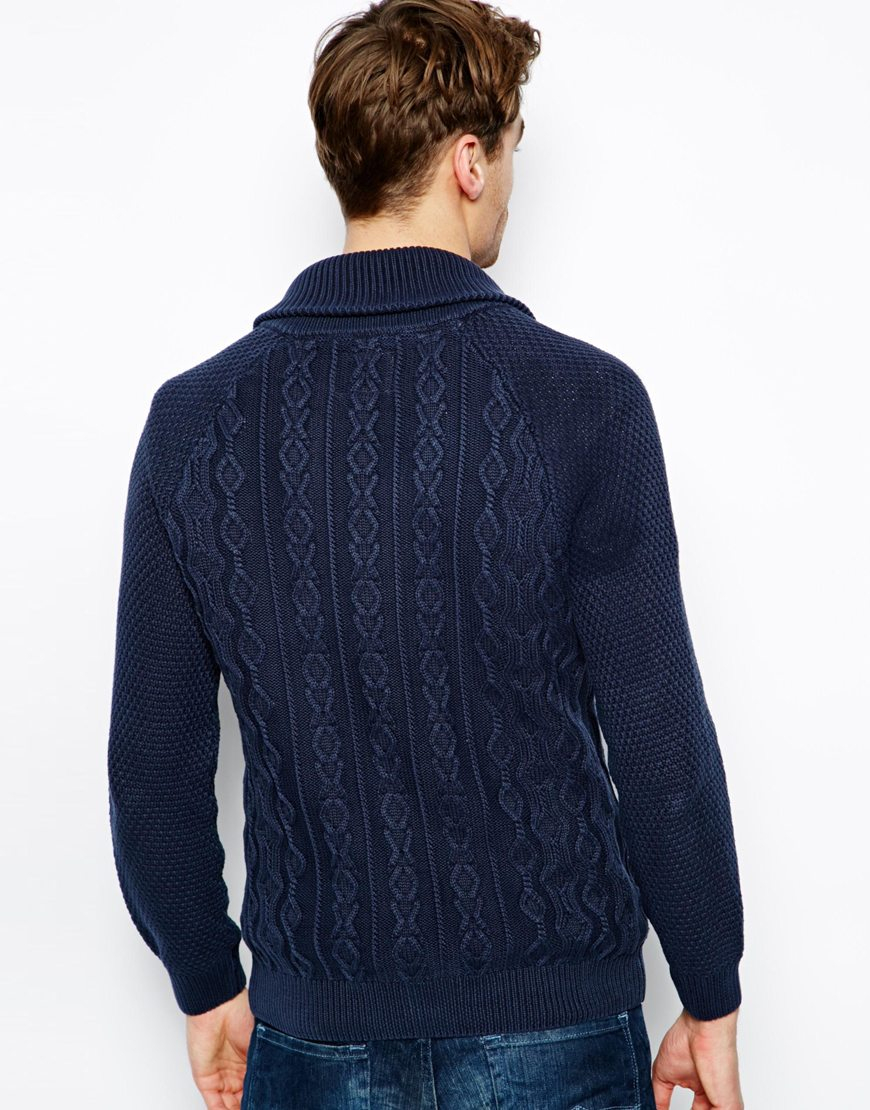Lyst - Pepe Jeans Pepe Knit Cardigan Beagle Cable 2 Pocket in Blue for Men