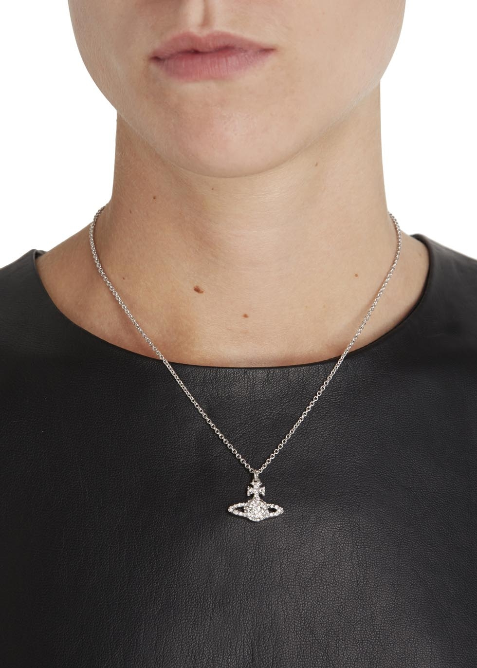 Vivienne Westwood Grace Bas Relief Silver Plated Swarovski Necklace in ...