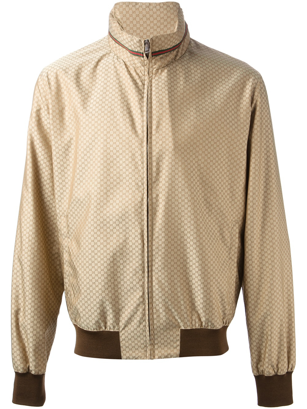 Gucci Monogram Bomber Jacket in Brown for Men | Lyst