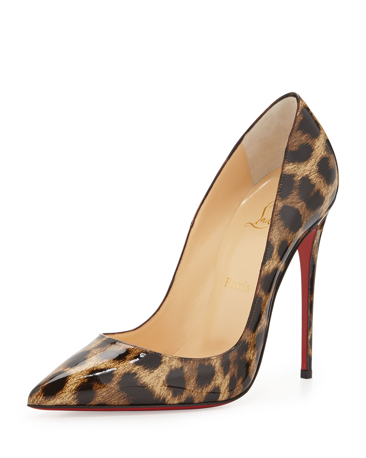 Christian louboutin So Kate Leopard-Print Patent Red Sole Pump in ...