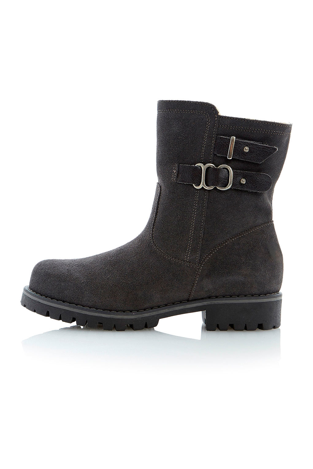 gray fur lined boots