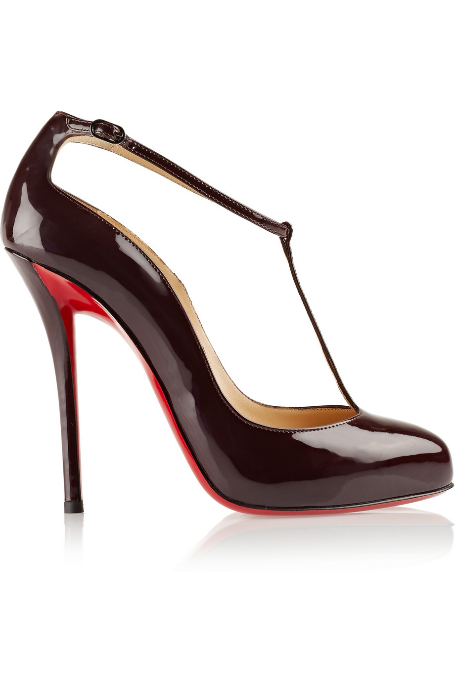 Christian Louboutin Ditassima 120 Patent-Leather T-Bar Pumps in Red - Lyst