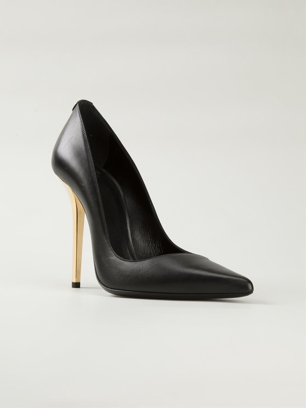 Lyst Versus Gold Stiletto Heel Pumps in Black