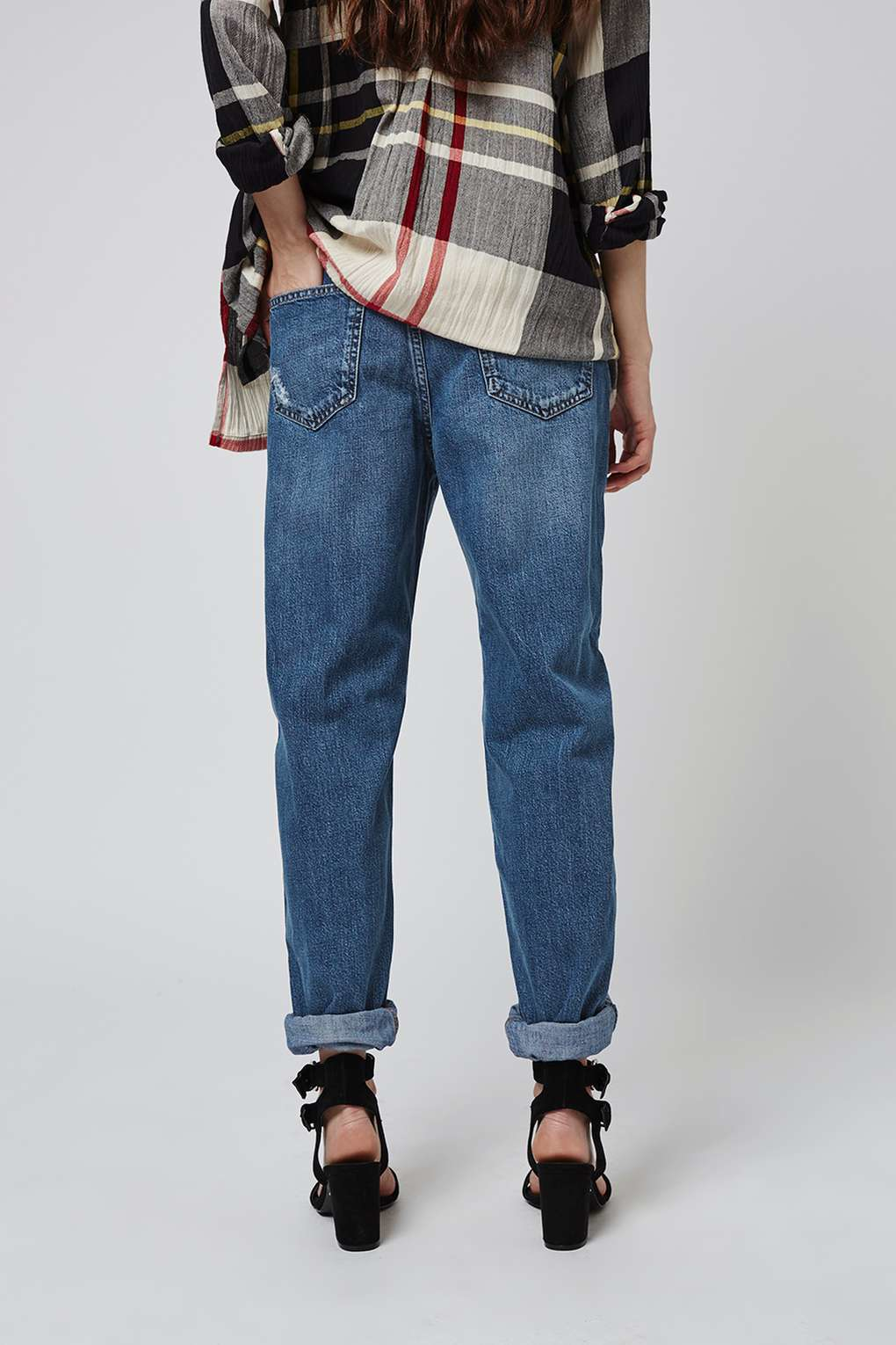 Lyst Moto Oversized Boyfriend Jeans in Blue