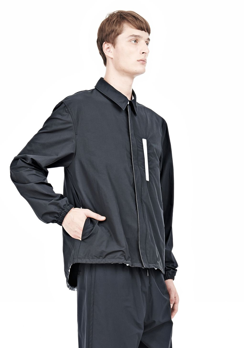 Alexander wang Lightweight Nylon Collared Shirt Jacket in Black for Men ...