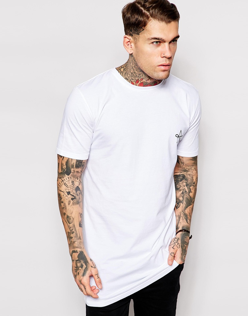 Lyst - Antioch Longline T-Shirt With Back Print in White ...