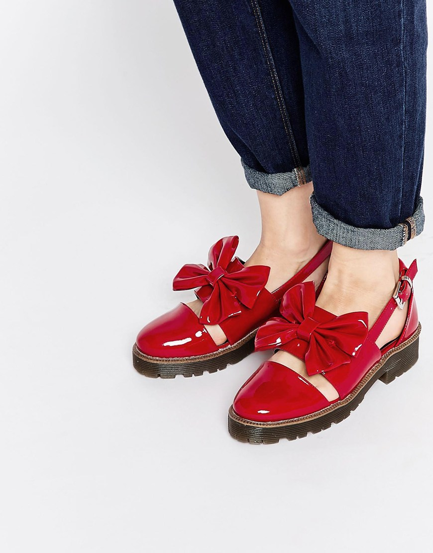 Asos Marble Flat Shoes in Red | Lyst
