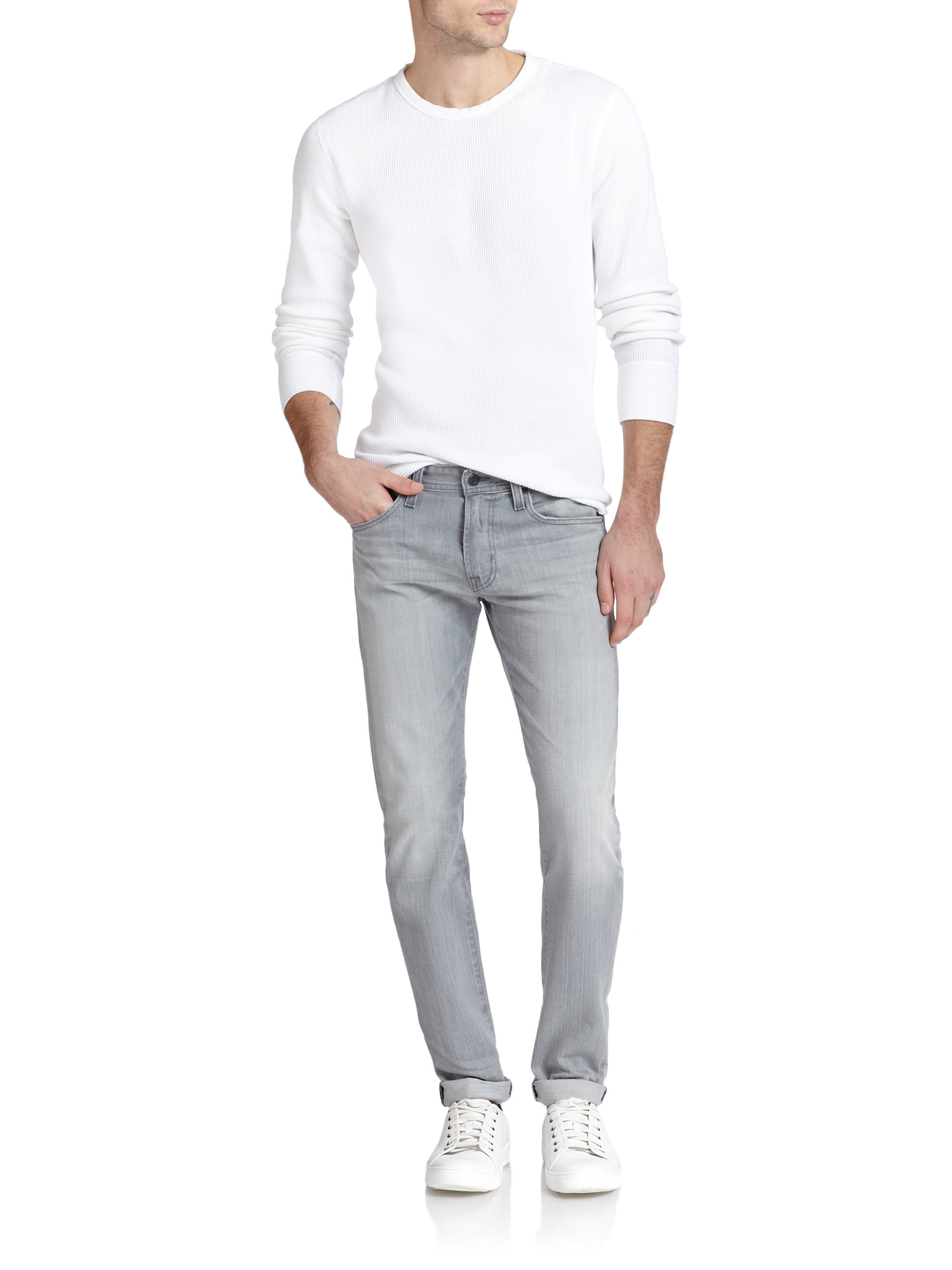 ag-adriano-goldschmied-matchbox-slim-straight-leg-jeans-in-gray-light-wash-lyst