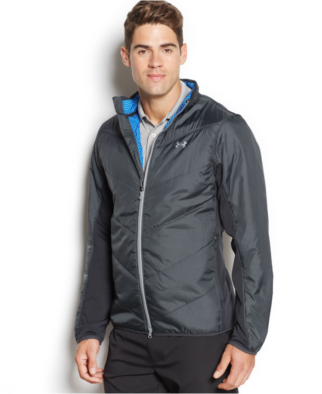 Under armour Knock Down Storm Coldgear Performance Golf Jacket in Gray for Men Lyst