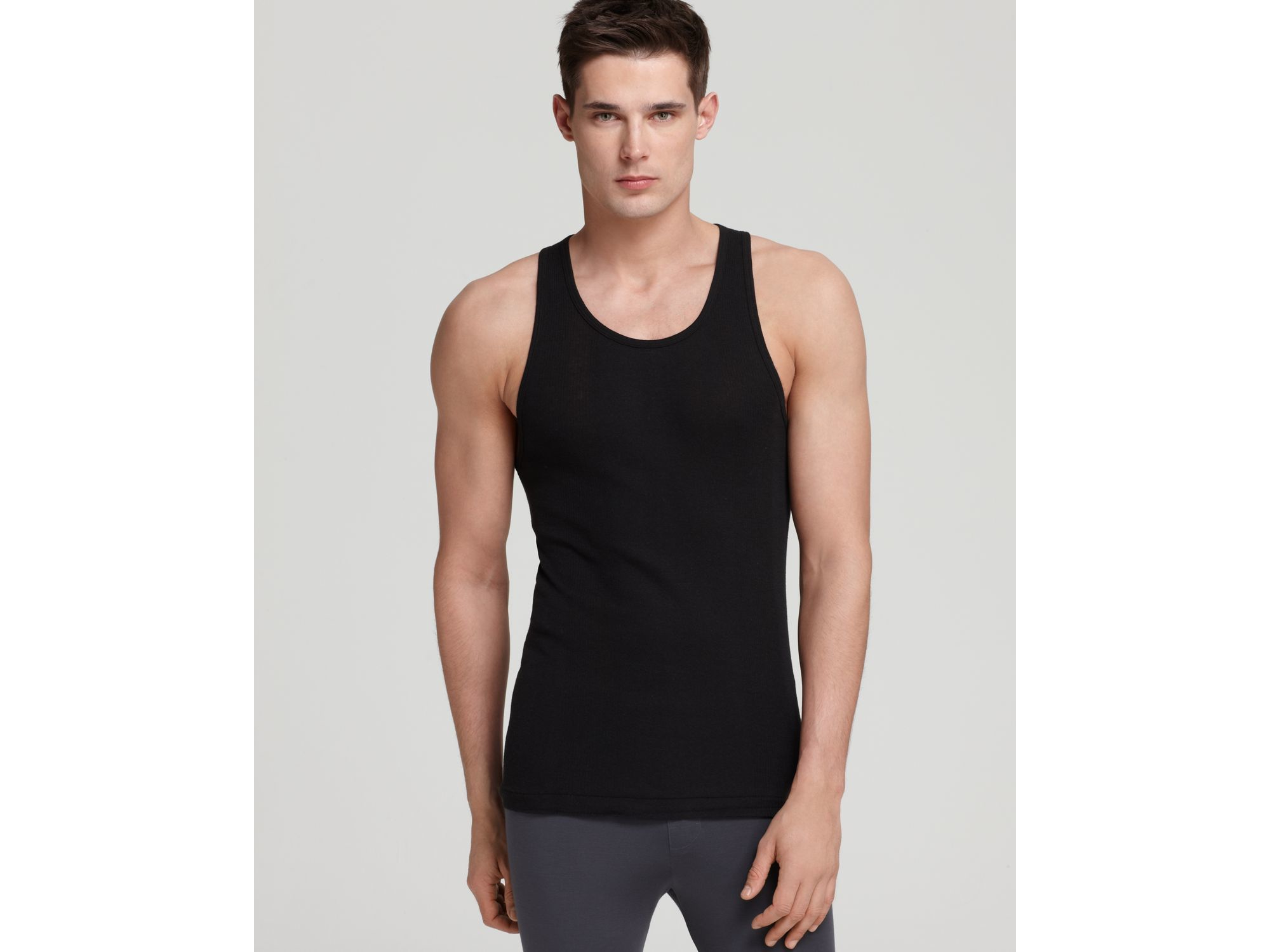 2xist 2(x)ist Ribbed Tank, Pack Of 3 In Black For Men 