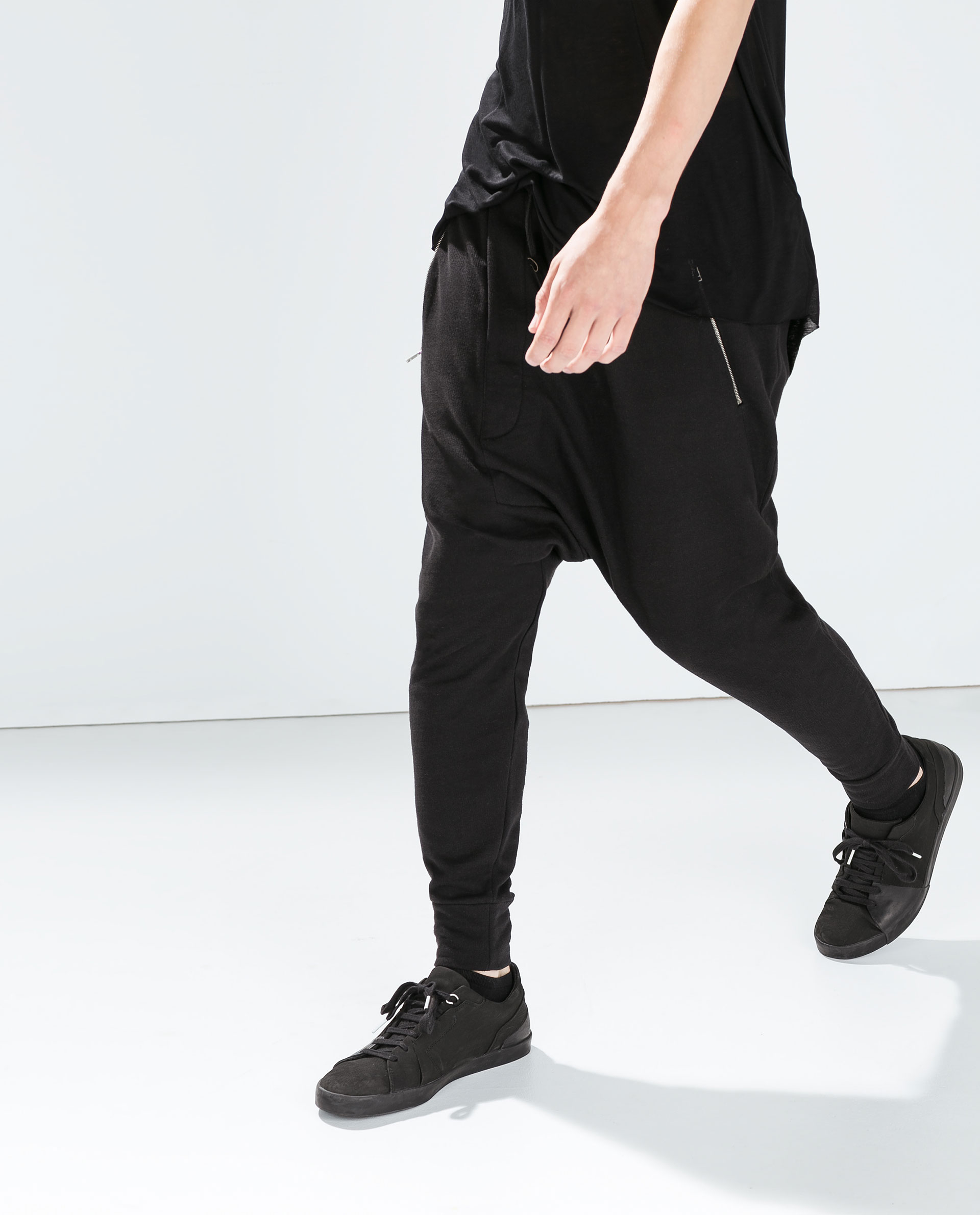 Zara Baggy Trousers With Zips in Black for Men | Lyst