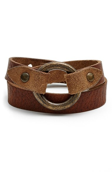 Lyst Frye Harness Leather Wrap Bracelet Caramel In Brown Gallery