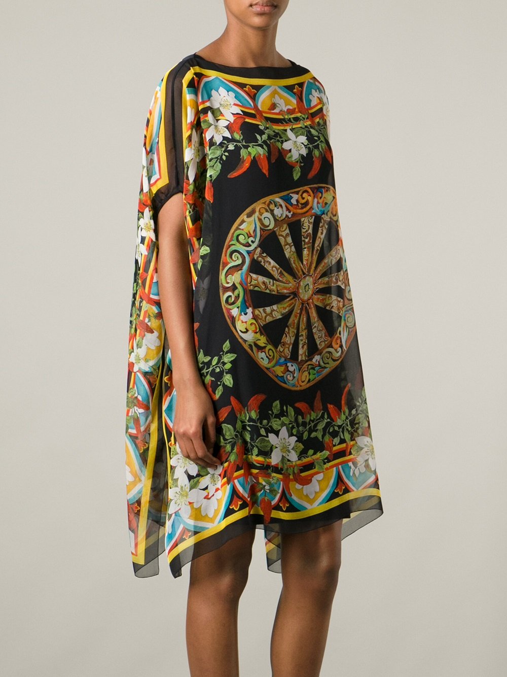 Lyst - Dolce & Gabbana Sicilian Print Shift Dress