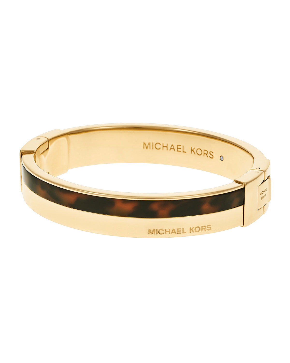 Michael kors Logo Hinge Bangle Bracelet in White (steel) | Lyst