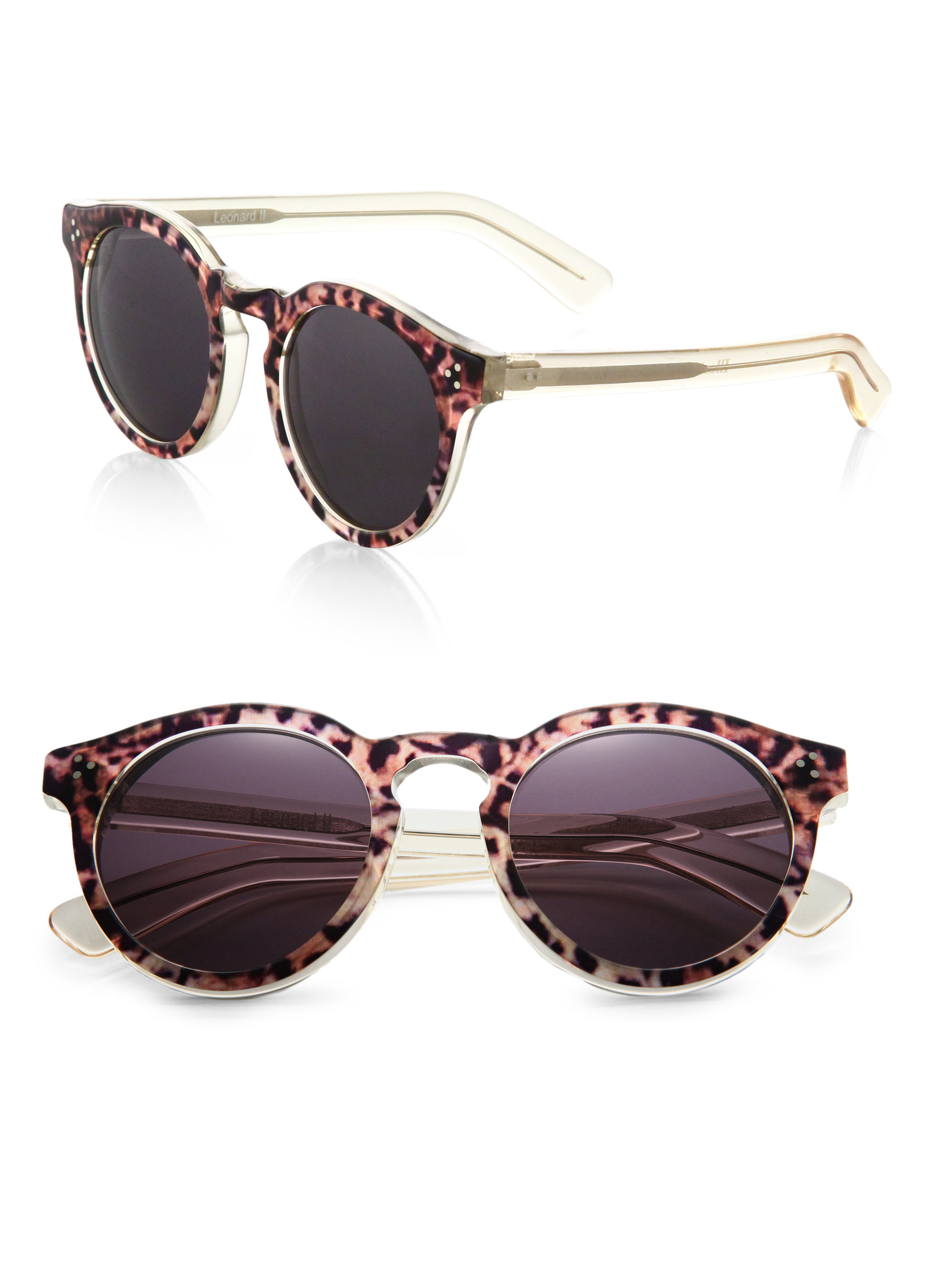 Illesteva Leonard Safari 50mm Round Sunglasses Lyst 