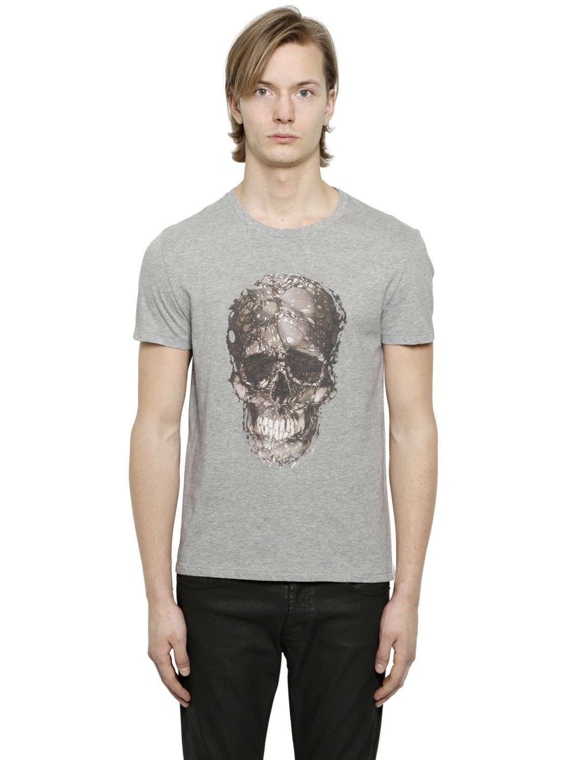 Alexander mcqueen Victorian Skull T-Shirt in Gray for Men | Lyst