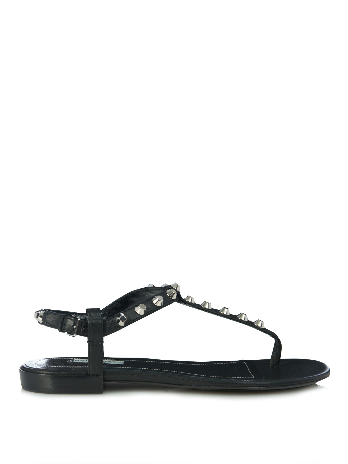 Lyst - Balenciaga Arena Studded Flat Sandals in Black