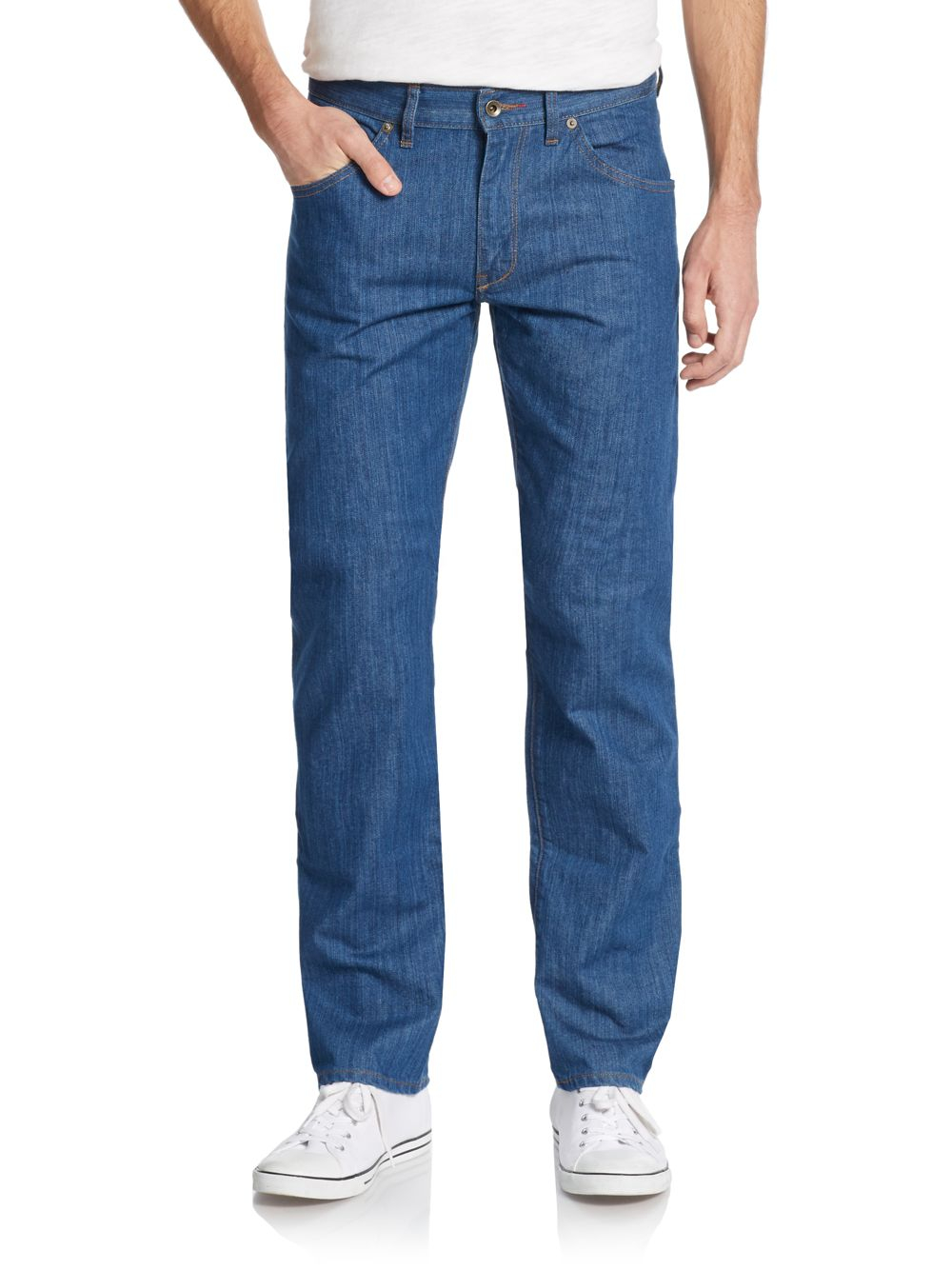 Raleigh denim Jones Straight-Leg Thin-Fit Cotton Jeans in Blue for Men ...