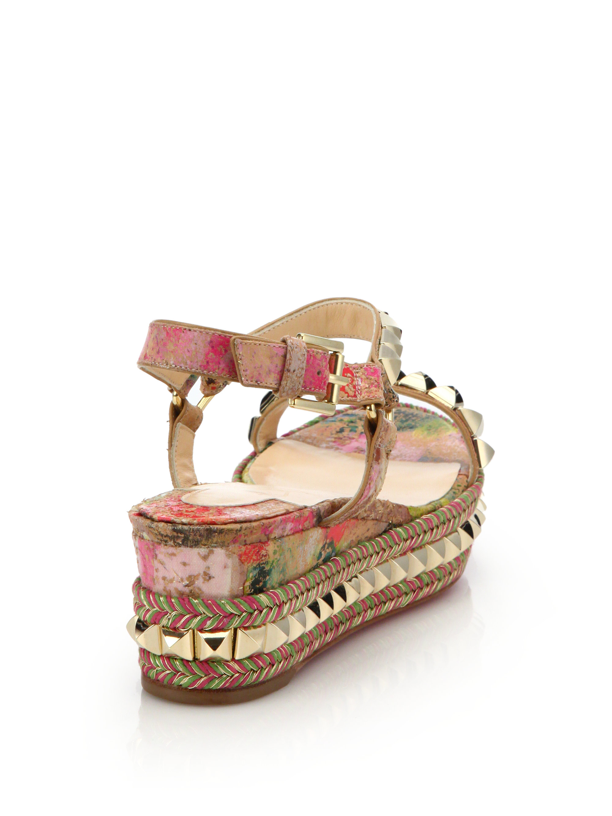Michael kors London Cork Heel And Platform Leather Sandals in Black | Lyst
