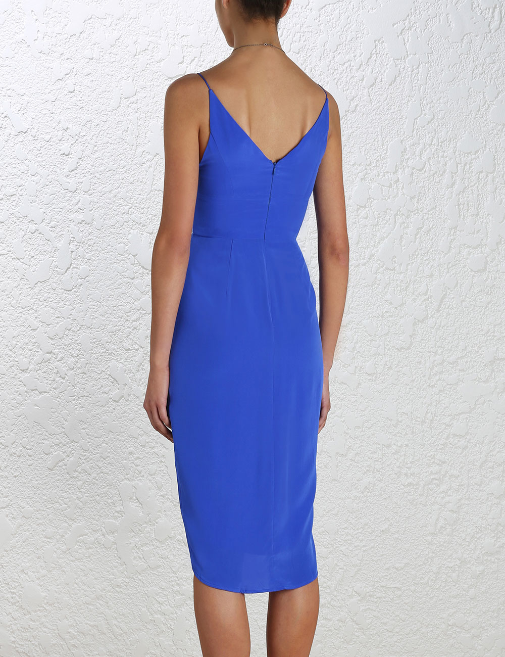 Zimmermann Silk V Tuck Dress in Blue - Lyst