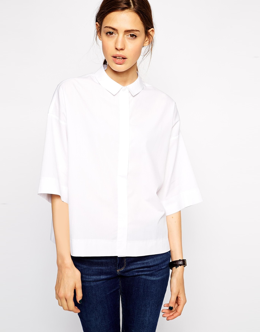 Boxy Shirt asos boxy shirt in white lyst Boxy Shirt asos boxy shirt in white lyst