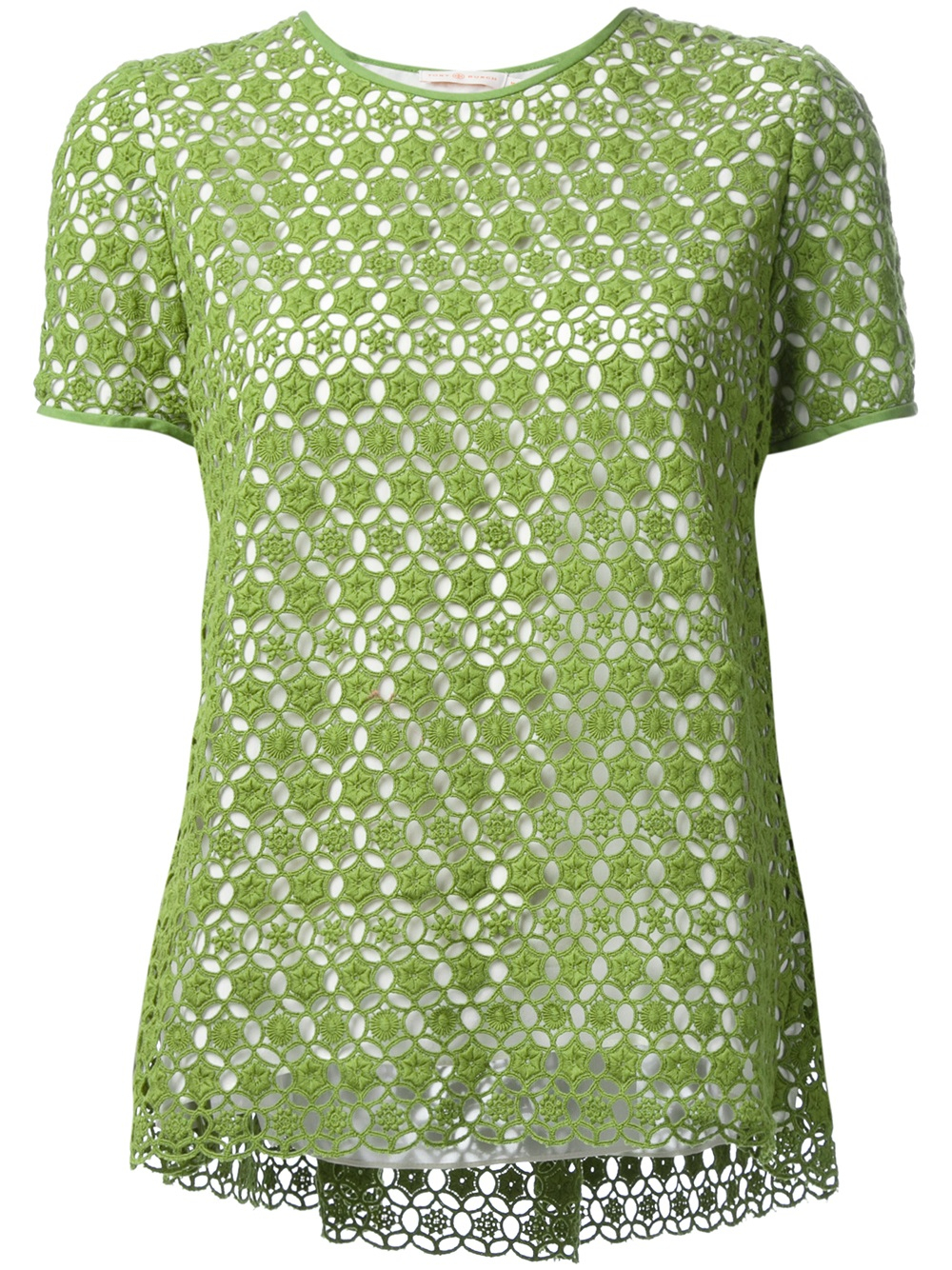 Lyst - Tory Burch Broderie Anglaise Top in Green