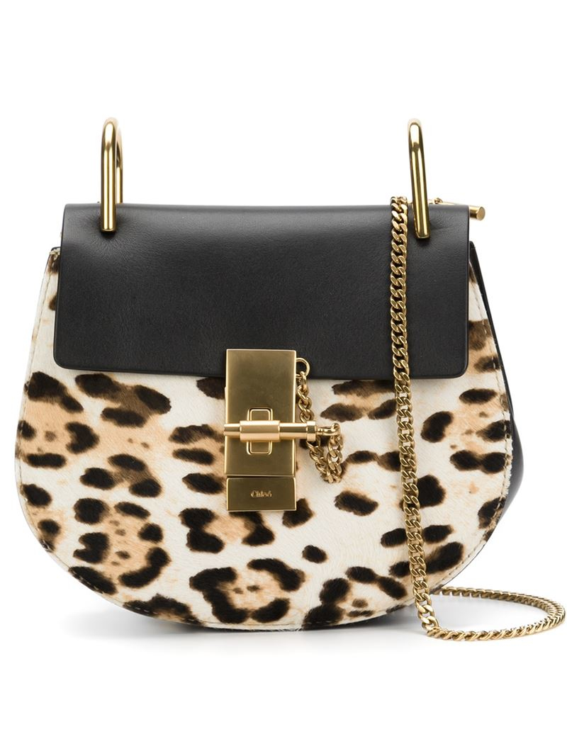 chloe replica handbags - Chlo \u0026#39;drew\u0026#39; Leopard Shoulder Bag in Animal (BLACK) | Lyst