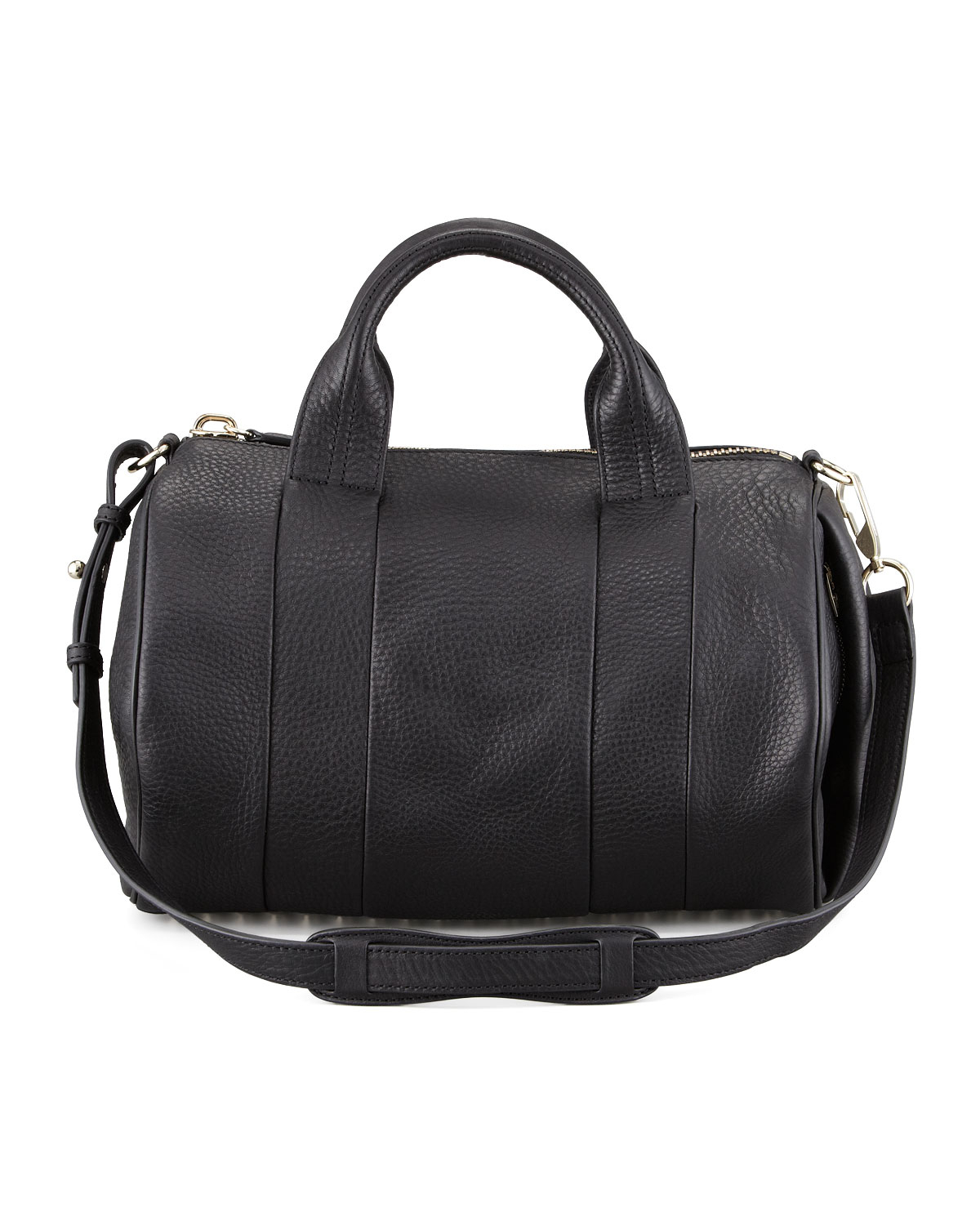 Alexander Wang Rocco Leather Satchel Bag Blackpale Gold in Black | Lyst