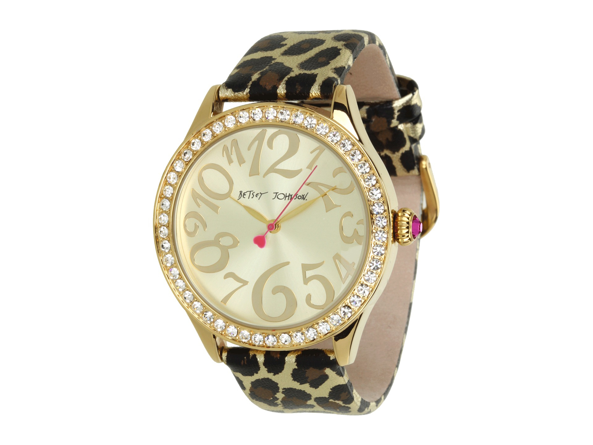 Betsey johnson Bj00131-10 Analog Metallic Leopard Printed Strap Watch ...