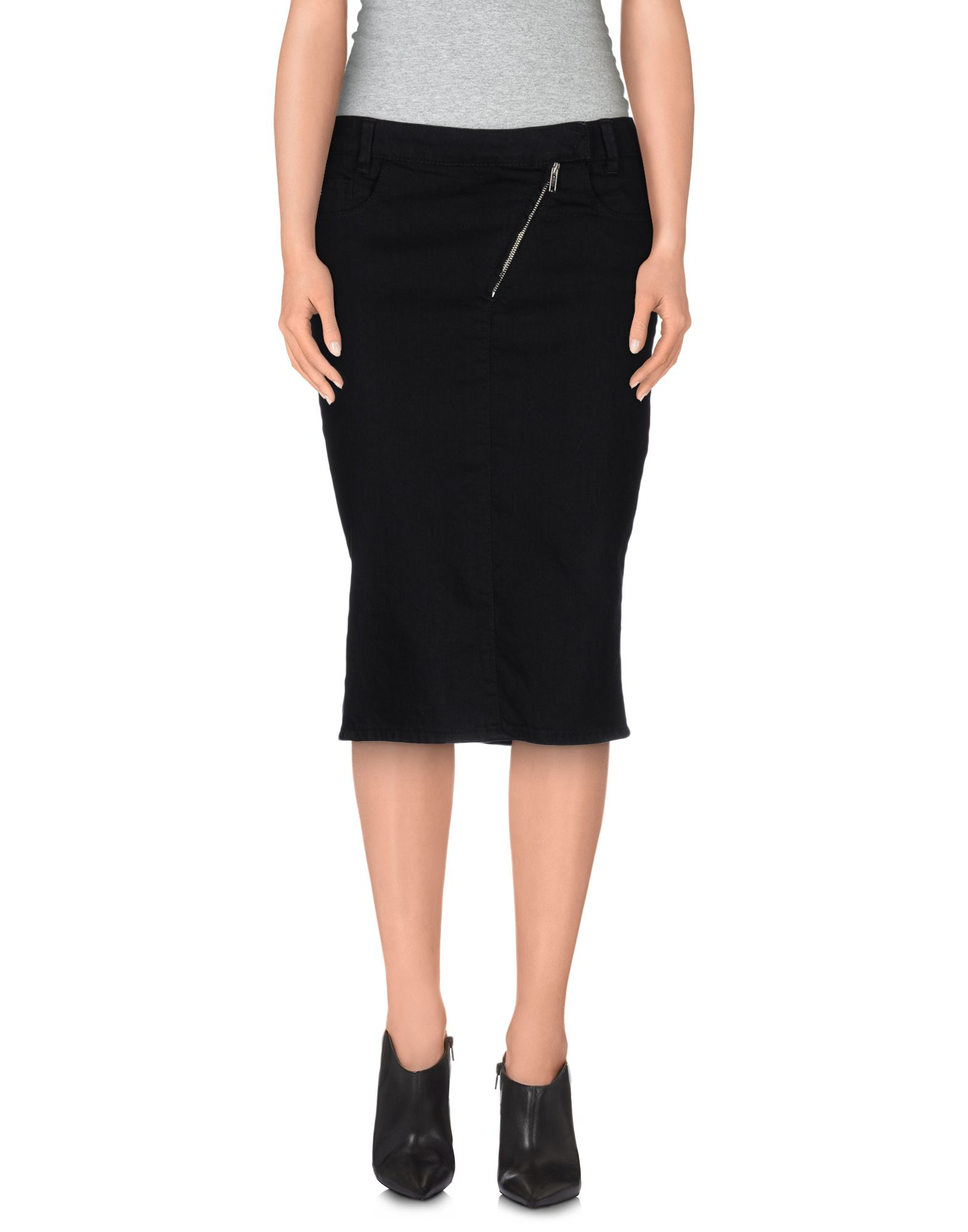 Costume national Denim Skirt in Black | Lyst