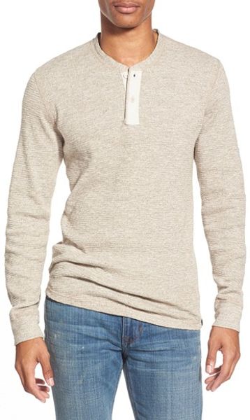 Lucky Brand Long Sleeve Knit Henley in Beige for Men (OATMEAL) | Lyst