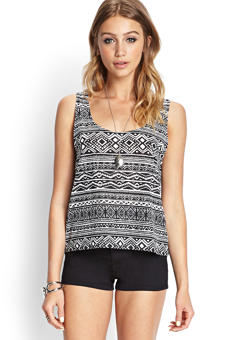 tribal print tank