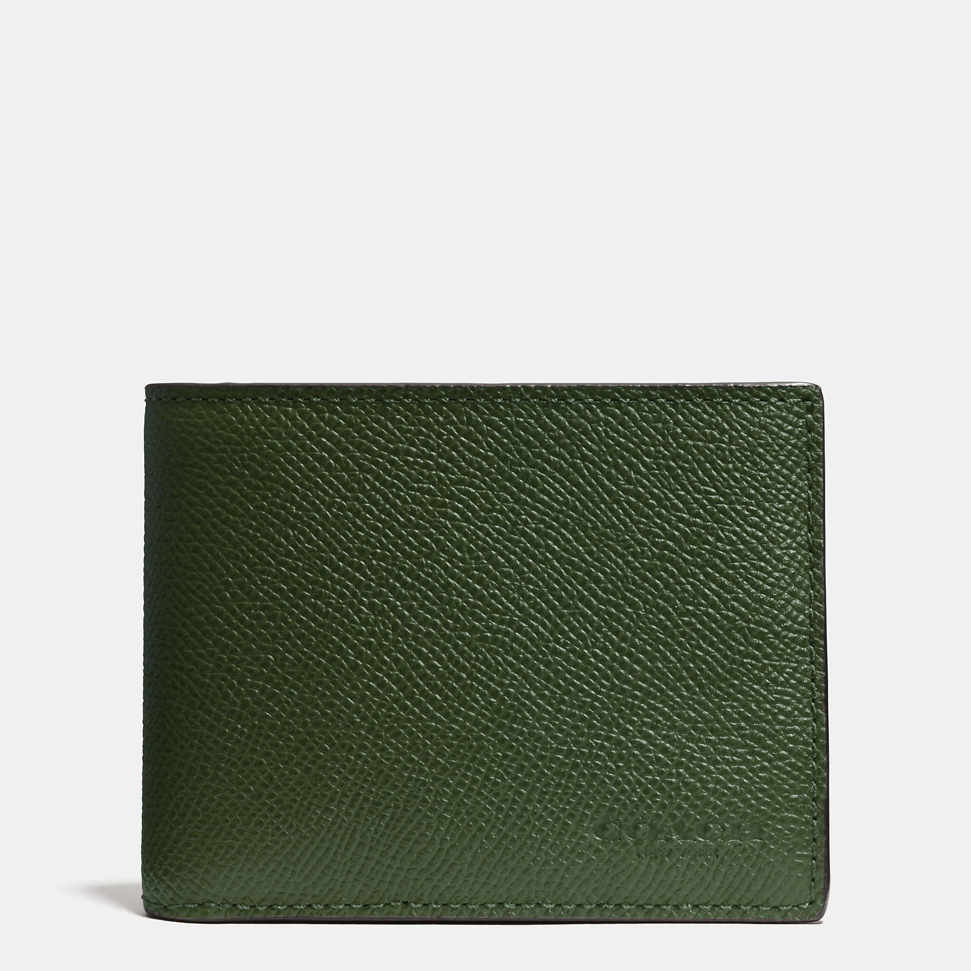 Lyst - Coach Slim Billfold Wallet In Crossgrain Leather in Green for Men